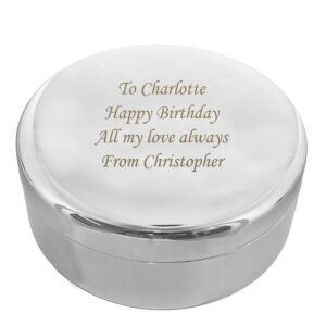 Personalised Round Trinket Box: 5 - Trinket Boxes By Gift Moments