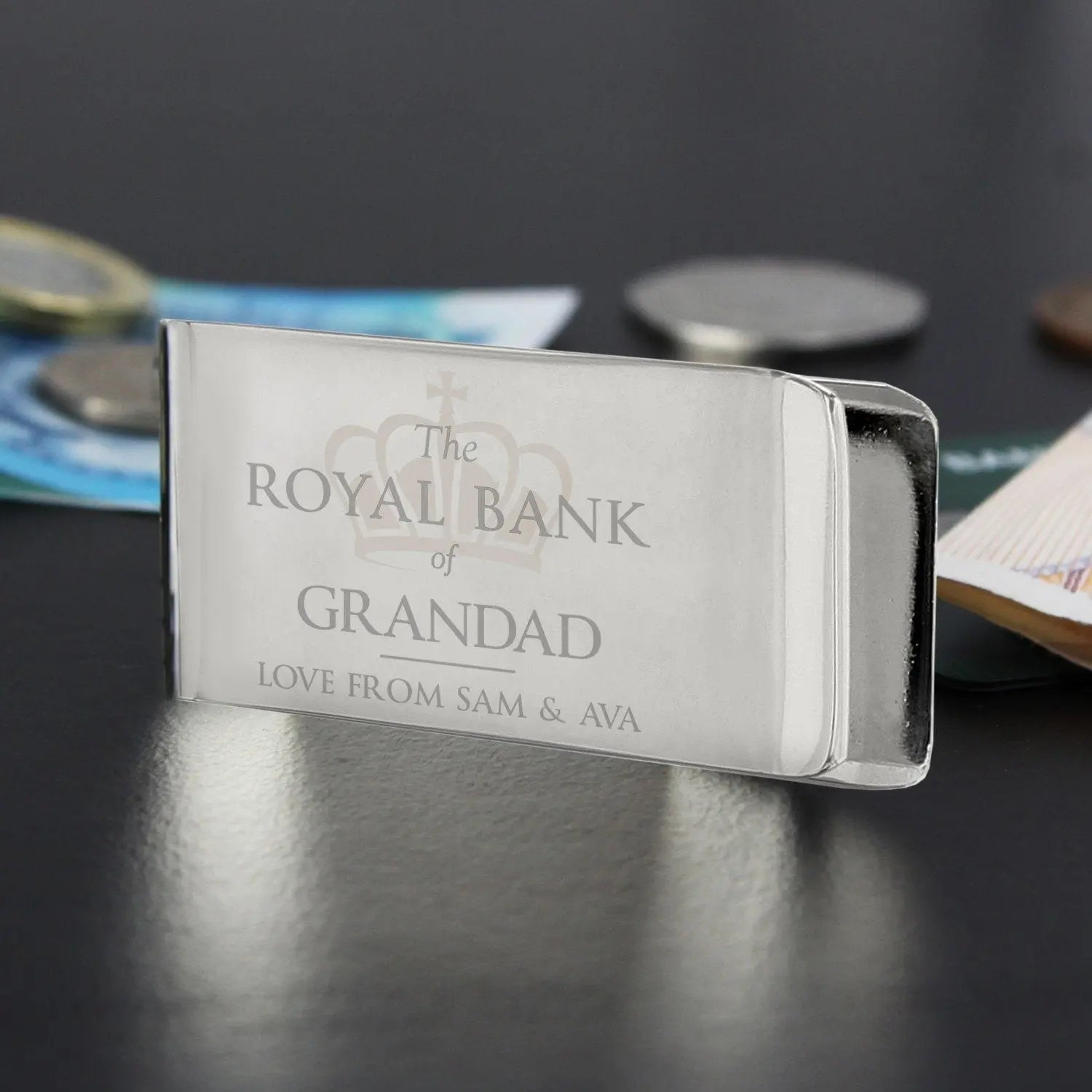 Personalised ’Royal Bank of...’ Money Clip: 1 - Wallets & Money Clips By Gift Moments