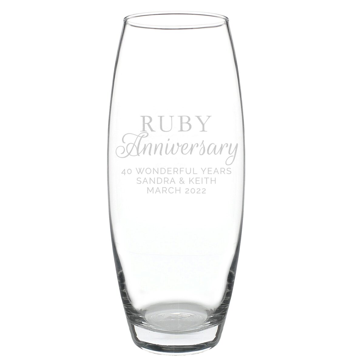 Personalised ’Ruby Anniversary’ Bullet Vase: 2 - Vases By Gift Moments