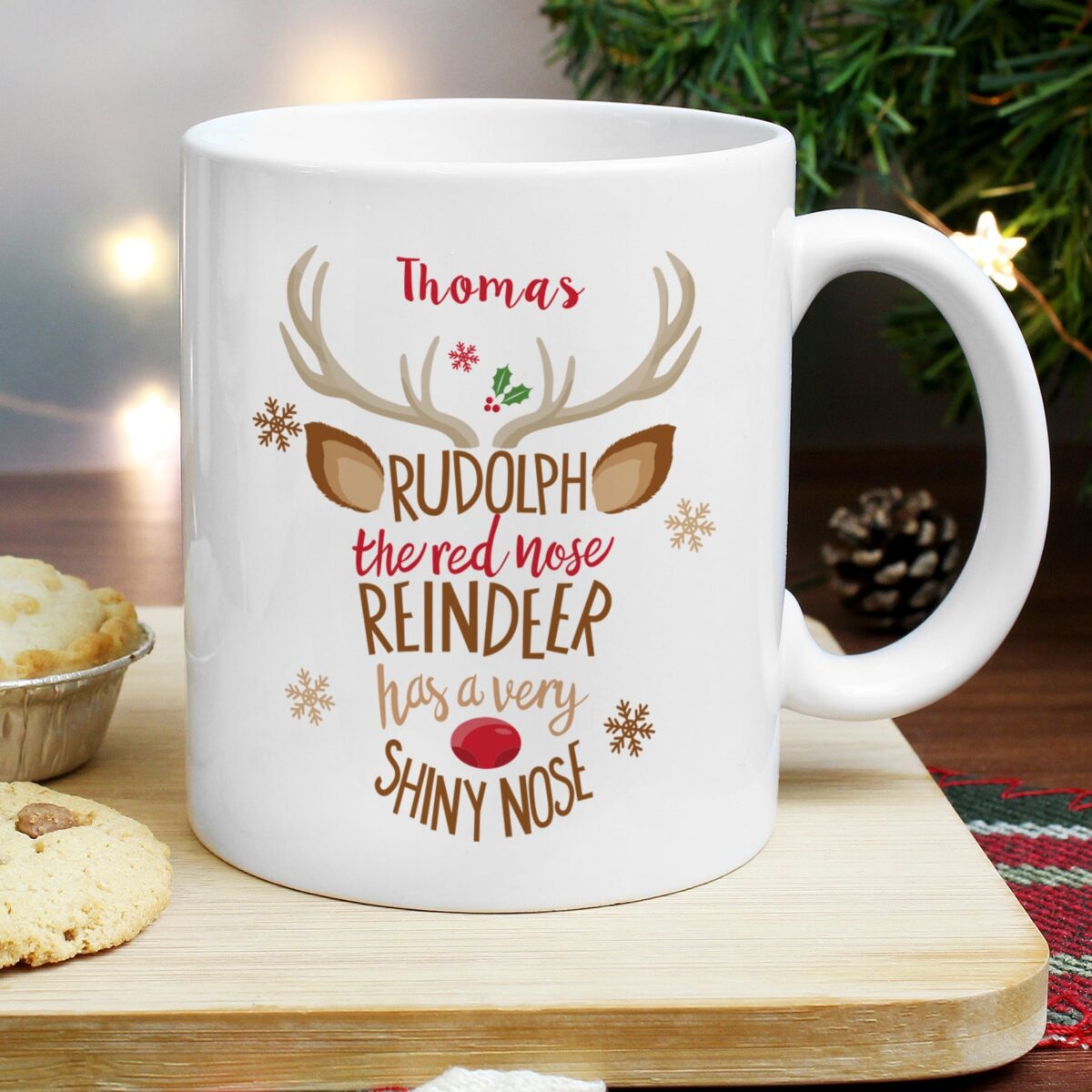 Personalised Rudolph the Red-Nosed Reindeer Mug: 2 - Mugs By Gift Moments