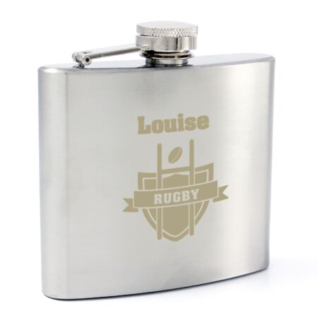 Personalised Rugby Hip Flask: 4 - Hip Flasks By Gift Moments