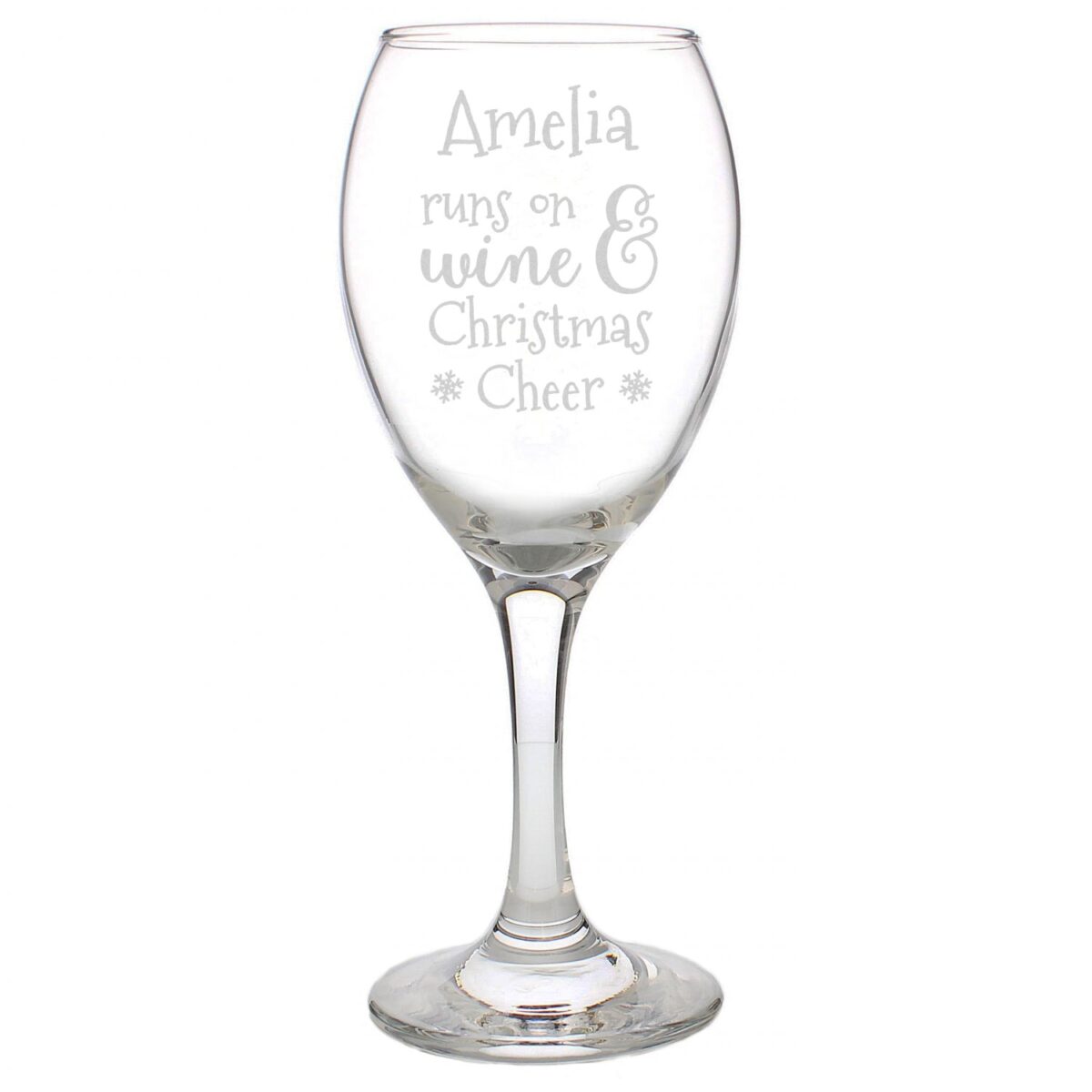 Personalised Runs On Wine & Christmas Cheer Wine Glass: 4 - Wine Glasses By Gift Moments