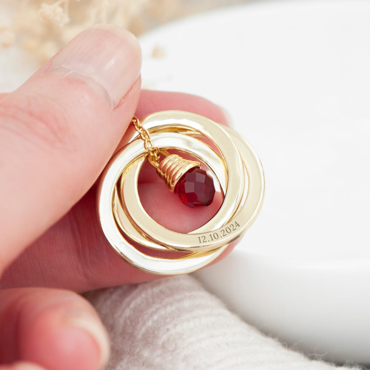 Personalised Russian Ring Crystal Necklaces: 6 - Necklaces By Gift Moments