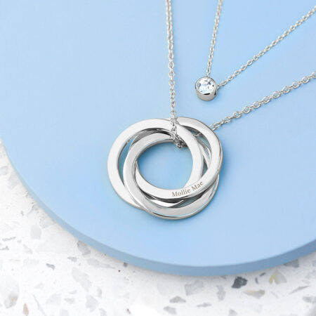 Personalised Russian Ring Layered Necklaces: 6 - Necklaces By Gift Moments
