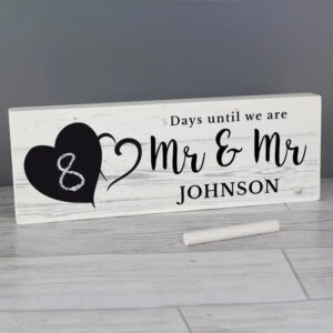Personalised Rustic Chalk Countdown Wooden Block Sign: 5 - Signs & Plaques By Gift Moments