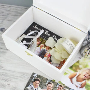 Personalised Rustic Heart White Wooden Keepsake Box: 3 - Keepsake Boxes By Gift Moments