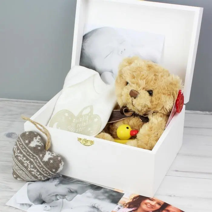 Personalised Rustic Heart White Wooden Keepsake Box: 2 - Keepsake Boxes By Gift Moments