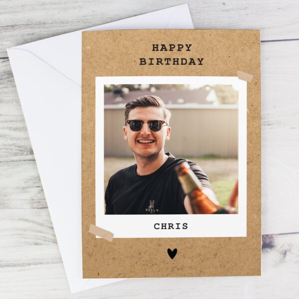Personalised Rustic Polaroid Photo Upload Card: 2 - Greeting Cards By Gift Moments