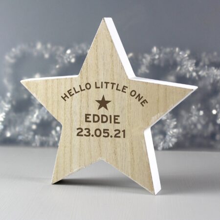 Personalised Rustic Wooden Star Decoration: 3 - Ornaments By Gift Moments