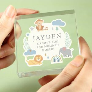 Personalised Safari Animals Crystal Token: 1 - Crystal Tokens By Gift Moments