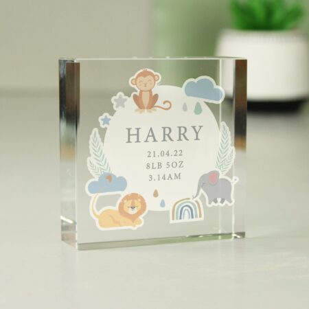 Personalised Safari Animals Crystal Token: 2 - Crystal Tokens By Gift Moments
