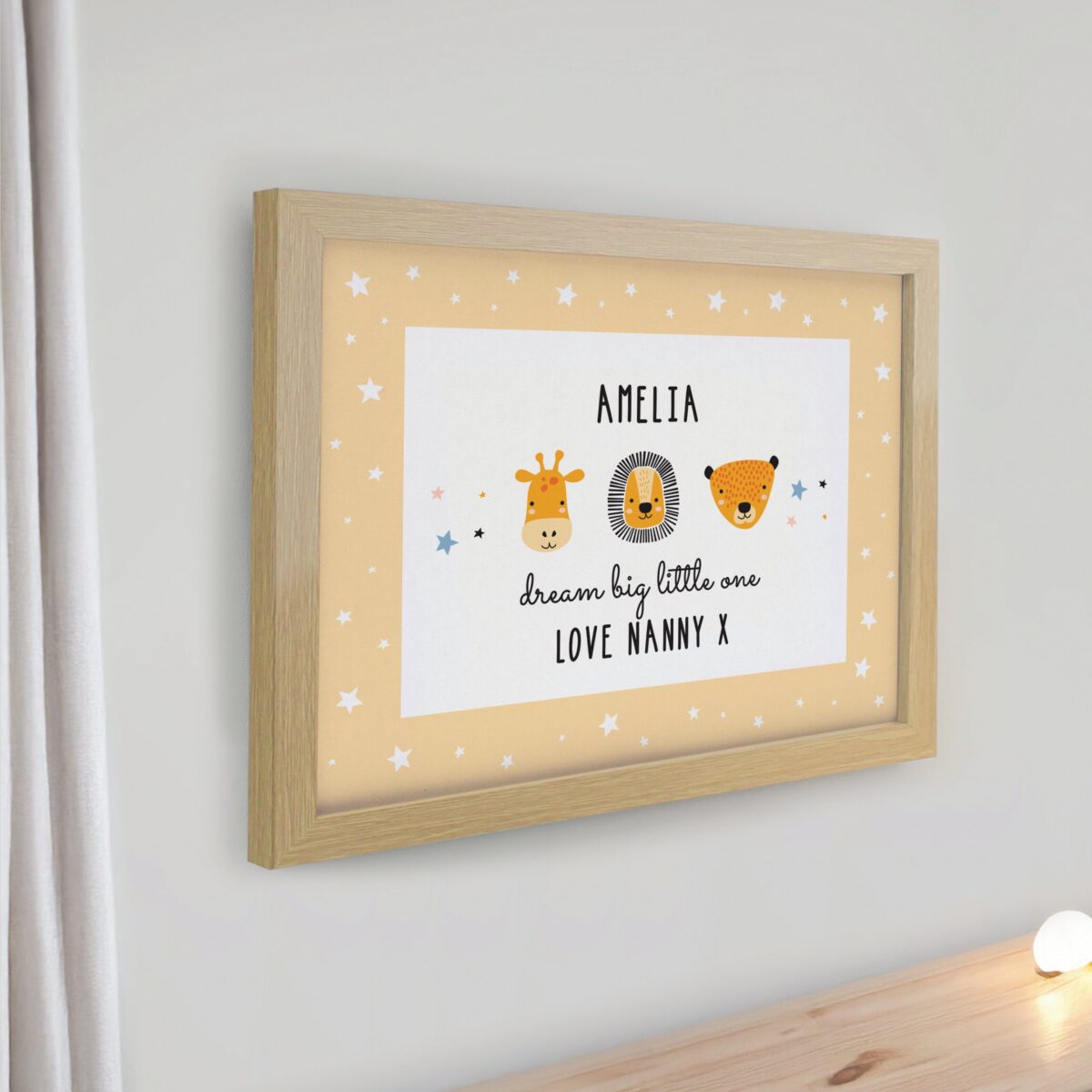 Personalised Safari Animals Framed Prints: 4 - Framed Prints By Gift Moments