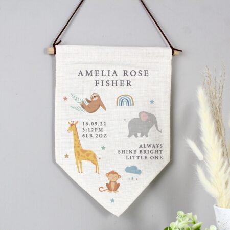 Personalised Safari Animals Hanging Banner: 2 - Decorations By Gift Moments