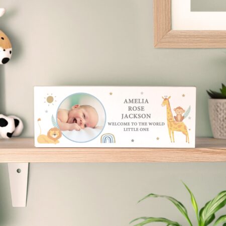 Personalised Safari Animals Photo Wooden Ornament: 3 - Ornaments By Gift Moments