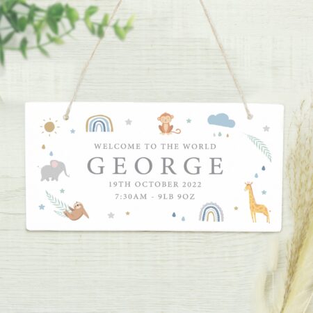 Personalised Safari Animals Wooden Sign: 3 - Signs & Plaques By Gift Moments