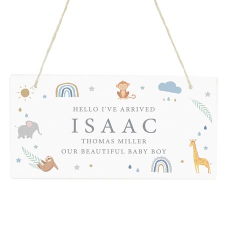 Personalised Safari Animals Wooden Sign: 5 - Signs & Plaques By Gift Moments