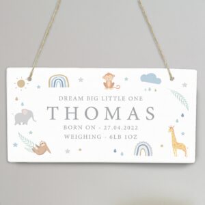 Personalised Safari Animals Wooden Sign: 4 - Signs & Plaques By Gift Moments