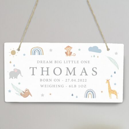 Personalised Safari Animals Wooden Sign: 4 - Signs & Plaques By Gift Moments