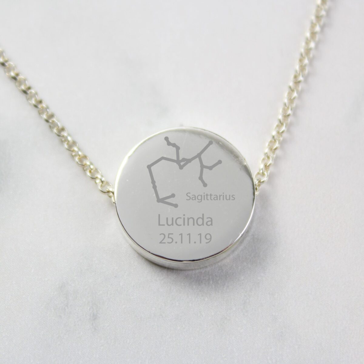 Personalised Sagittarius Zodiac Star Sign Necklace (Nov 22nd - Dec 21st): 2 - Necklaces By Gift Moments