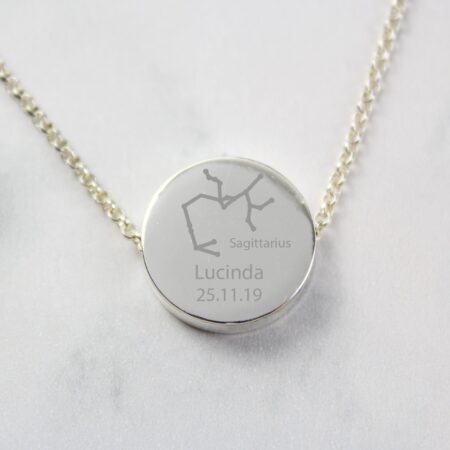 Personalised Sagittarius Zodiac Star Sign Necklace (Nov 22nd - Dec 21st): 2 - Necklaces By Gift Moments