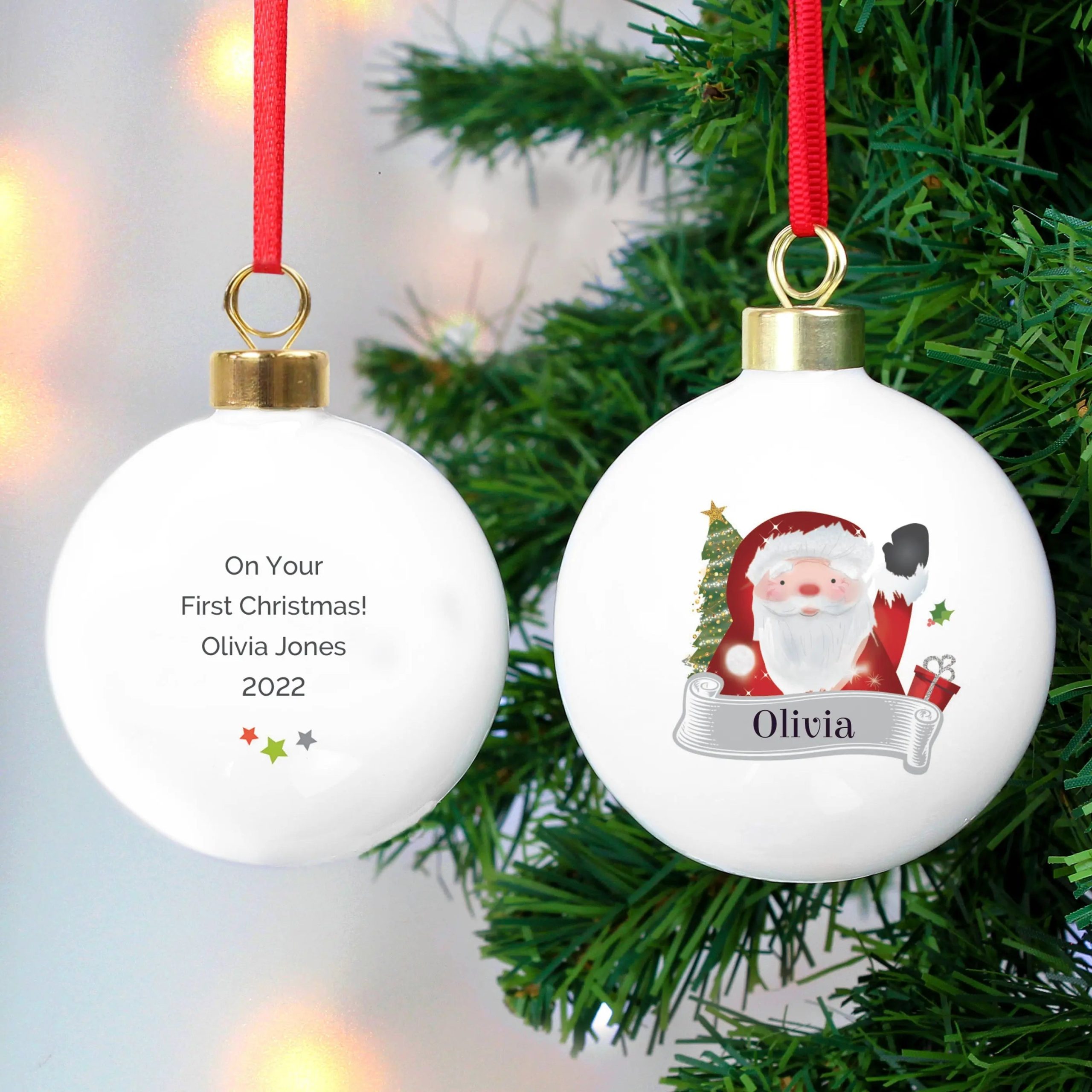 Personalised Santa Claus Bauble: 1 - Christmas Baubles By Gift Moments