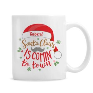 Personalised Santa Claus Is Comin To Town Mug: 5 - Mugs By Gift Moments