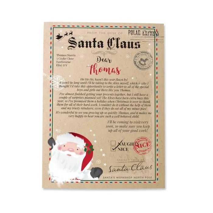 Personalised Santa Claus Letter: 5 - Santa Letters By Gift Moments