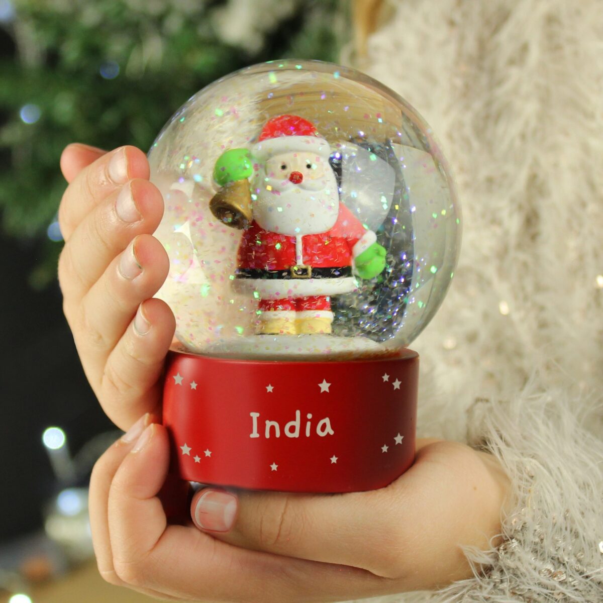 Personalised santa snow globe