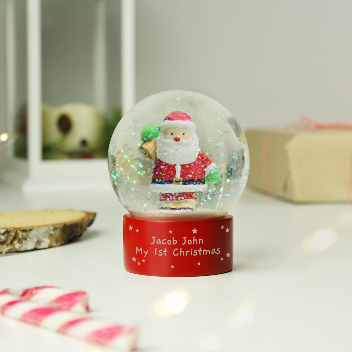 Personalised santa snow globe