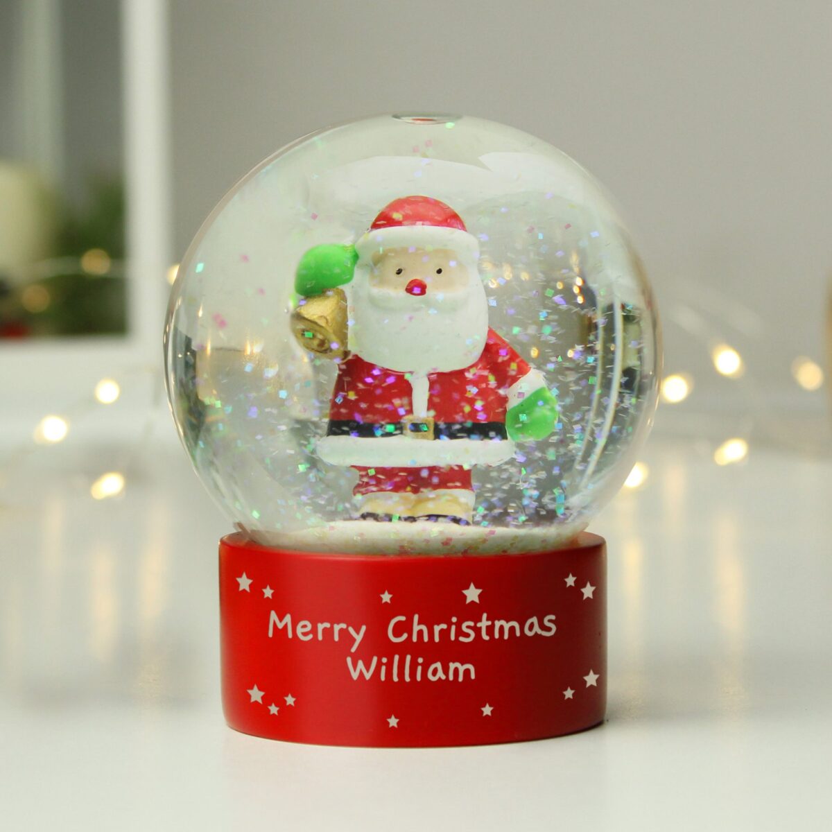 Personalised santa snow globe