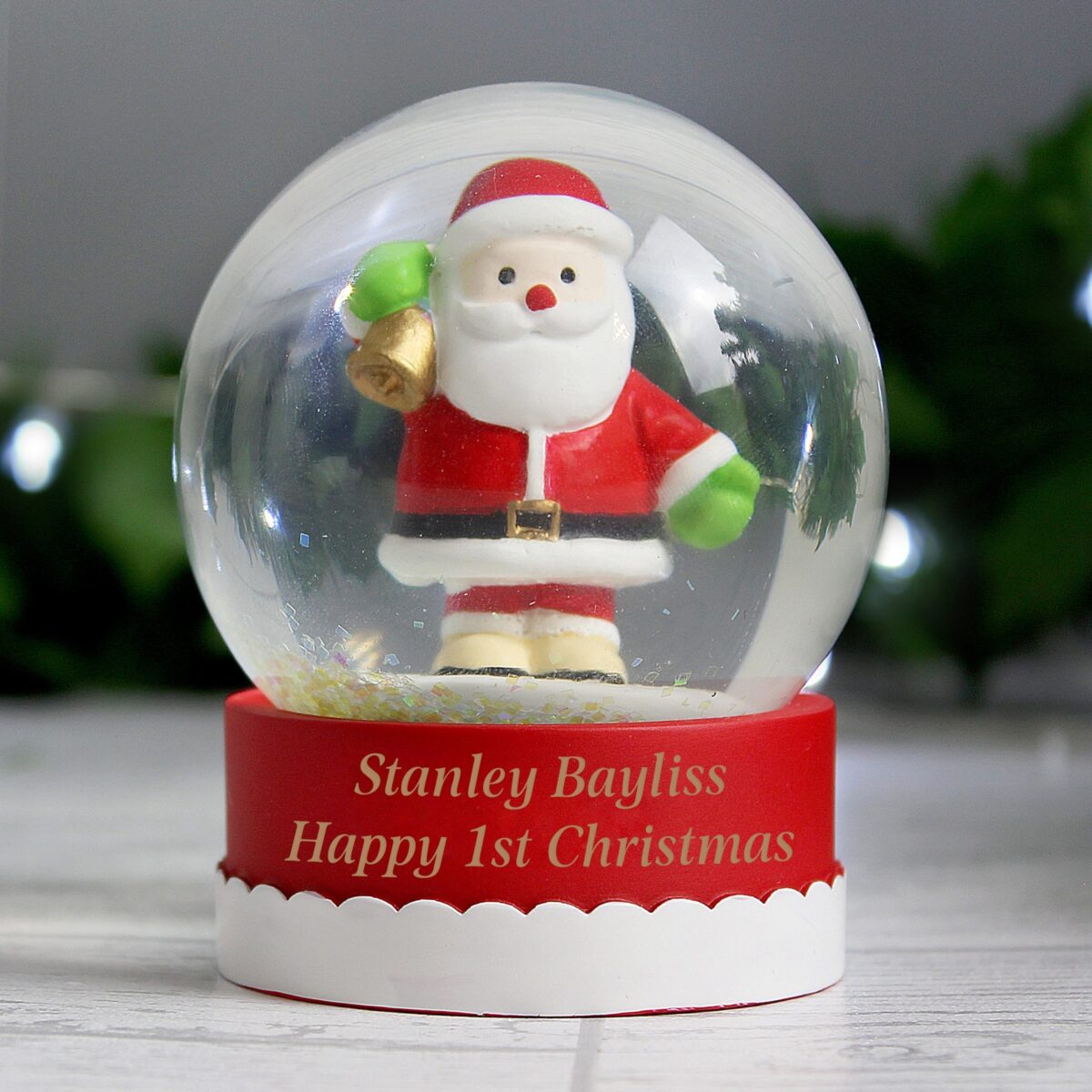 Personalised santa snow globe