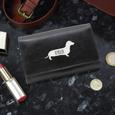 Personalised Sausage Dog Black Purse: 1 - Bags & Purses By Gift Moments
