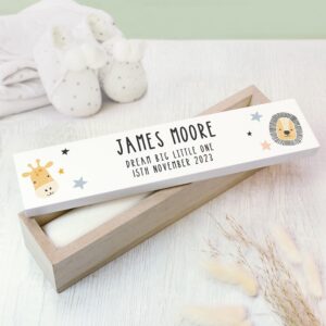Personalised Scandi Safari Animals Wooden Certificate Holder: 1 - Certificate Holders By Gift Moments