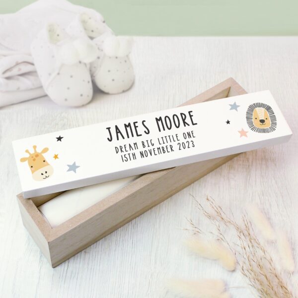 Personalised Scandi Safari Animals Wooden Certificate Holder: 1 - Certificate Holders By Gift Moments