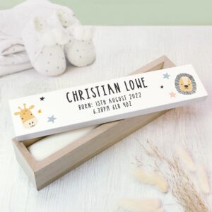 Personalised Scandi Safari Animals Wooden Certificate Holder: 4 - Certificate Holders By Gift Moments