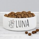 Personalised Scribble Cat 14cm Medium Pet Bowl: 1 - Pet Products By Gift Moments
