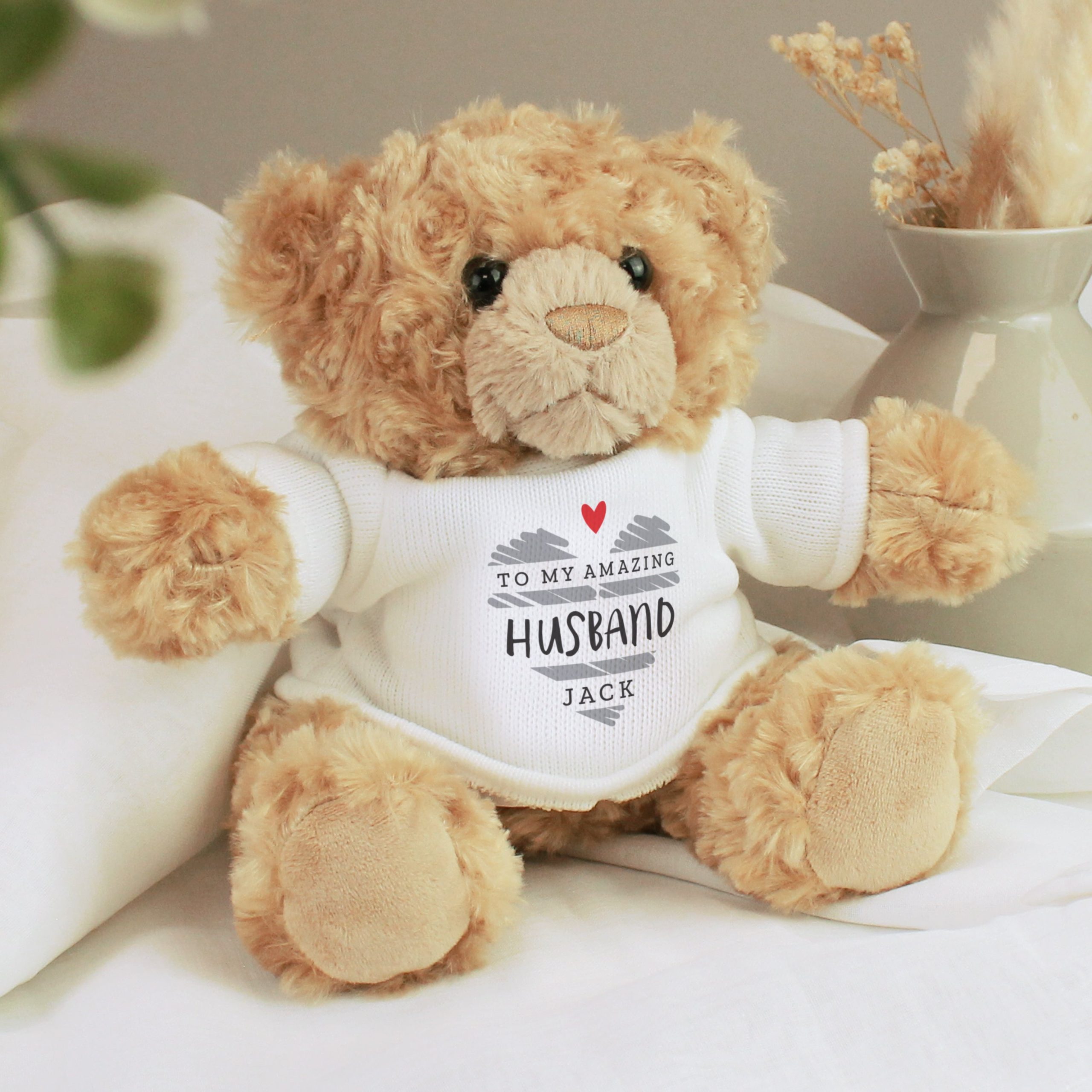 Personalised scribble heart teddy bear