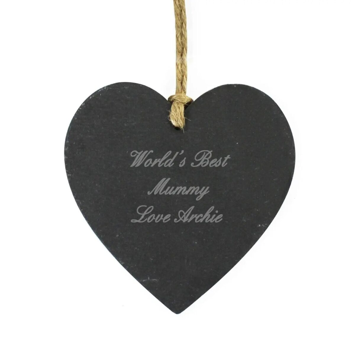 Personalised Script Engraved Slate Heart Decoration: 2 - Decorations By Gift Moments