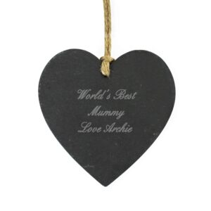 Personalised Script Engraved Slate Heart Decoration: 2 - Decorations By Gift Moments