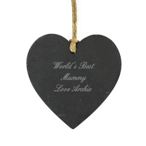 Personalised Script Engraved Slate Heart Decoration: 2 - Decorations By Gift Moments
