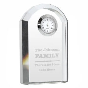 Personalised Scroll Design Crystal Clock: 3 - Clocks By Gift Moments