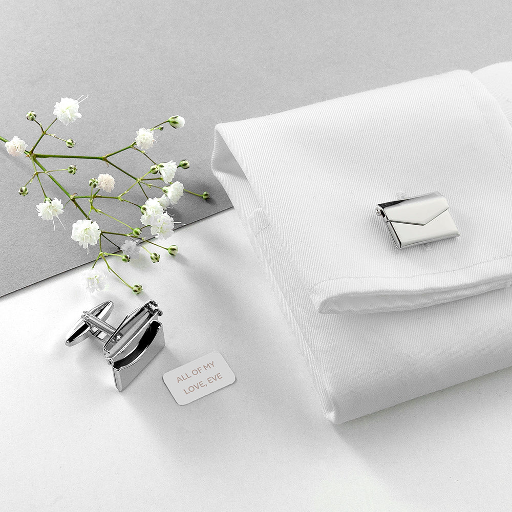 Personalised Secret Message Envelope Cufflinks: 5 - Cufflinks & Tie Slides By Gift Moments