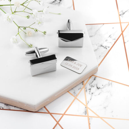 Personalised Secret Message Envelope Cufflinks: 8 - Cufflinks & Tie Slides By Gift Moments