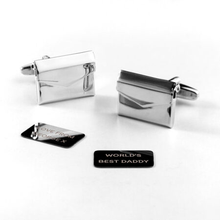 Personalised Secret Message Envelope Cufflinks: 2 - Cufflinks & Tie Slides By Gift Moments
