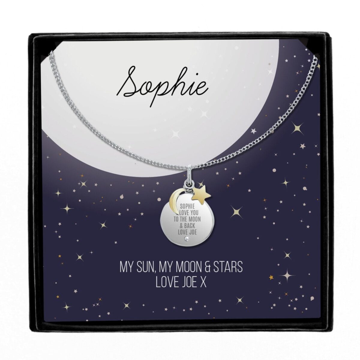 Personalised Sentiment Disc Necklace and Box: 5 - Necklaces By Gift Moments