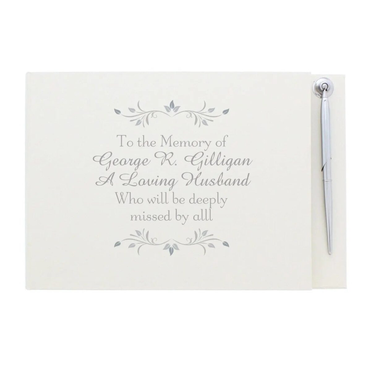 Personalised Sentiments Hardback Guest Book & Pen: 4 - Guest Books By Gift Moments