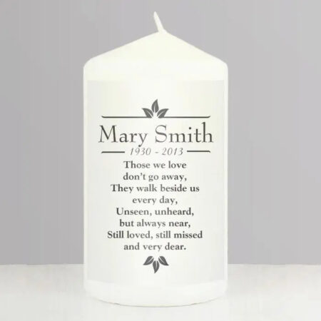 Personalised Sentiments ’Those We Love’ Pillar Candle: 2 - Candles By Gift Moments