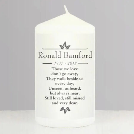 Personalised Sentiments ’Those We Love’ Pillar Candle: 4 - Candles By Gift Moments