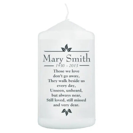 Personalised Sentiments ’Those We Love’ Pillar Candle: 3 - Candles By Gift Moments