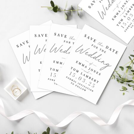 Personalised set 36 wedding save dates